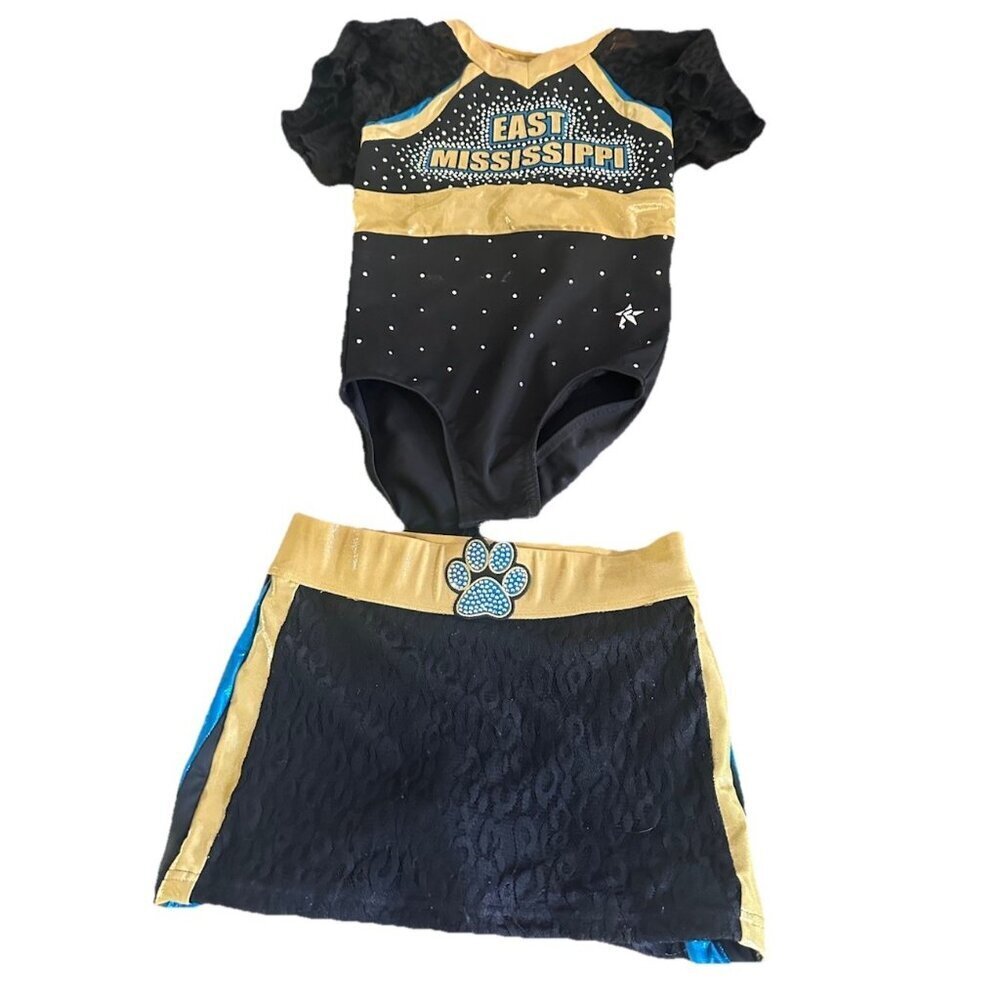Girls Rebel Athletics Competitive Cheer Set Sz Youth Xl Skirt And Youth L Top